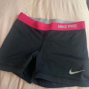 Nike Women's Athletic Shorts Black with Pink and Gray Accents